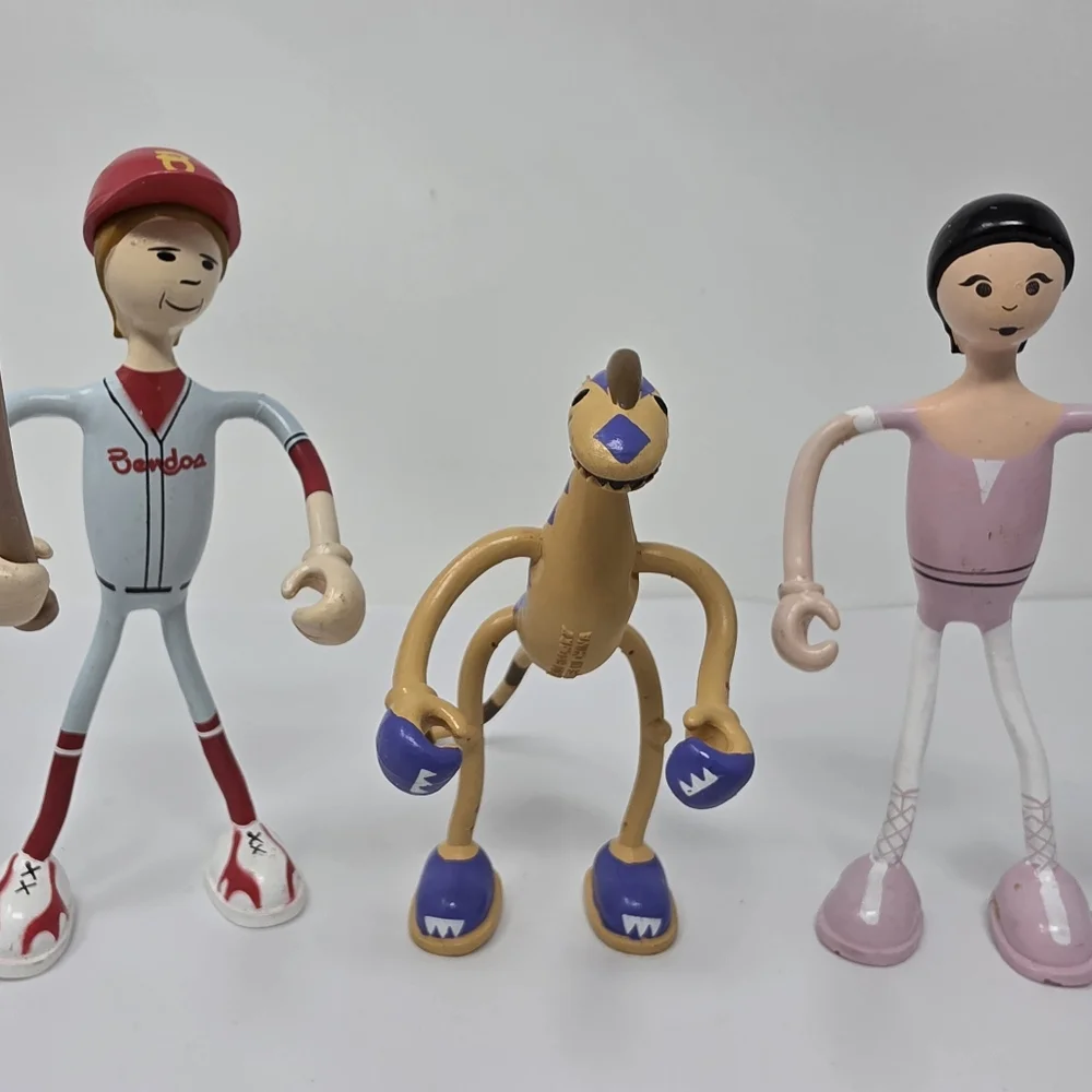 Kid Galaxy Bendable Bendos Baseball Player Slam Ballerina Grace Caja Lot of 3